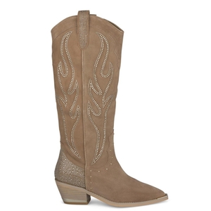 Bottes Cowboy Alma En Pena Embellished With Rhinestones Beige Femme | VTB-31069302